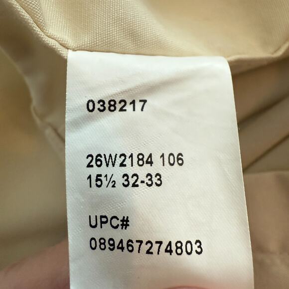 Arrow Men's Fitted Cream Button Down Long Sleeve Dress Shirt Size Medium Career - Picture 6 of 15